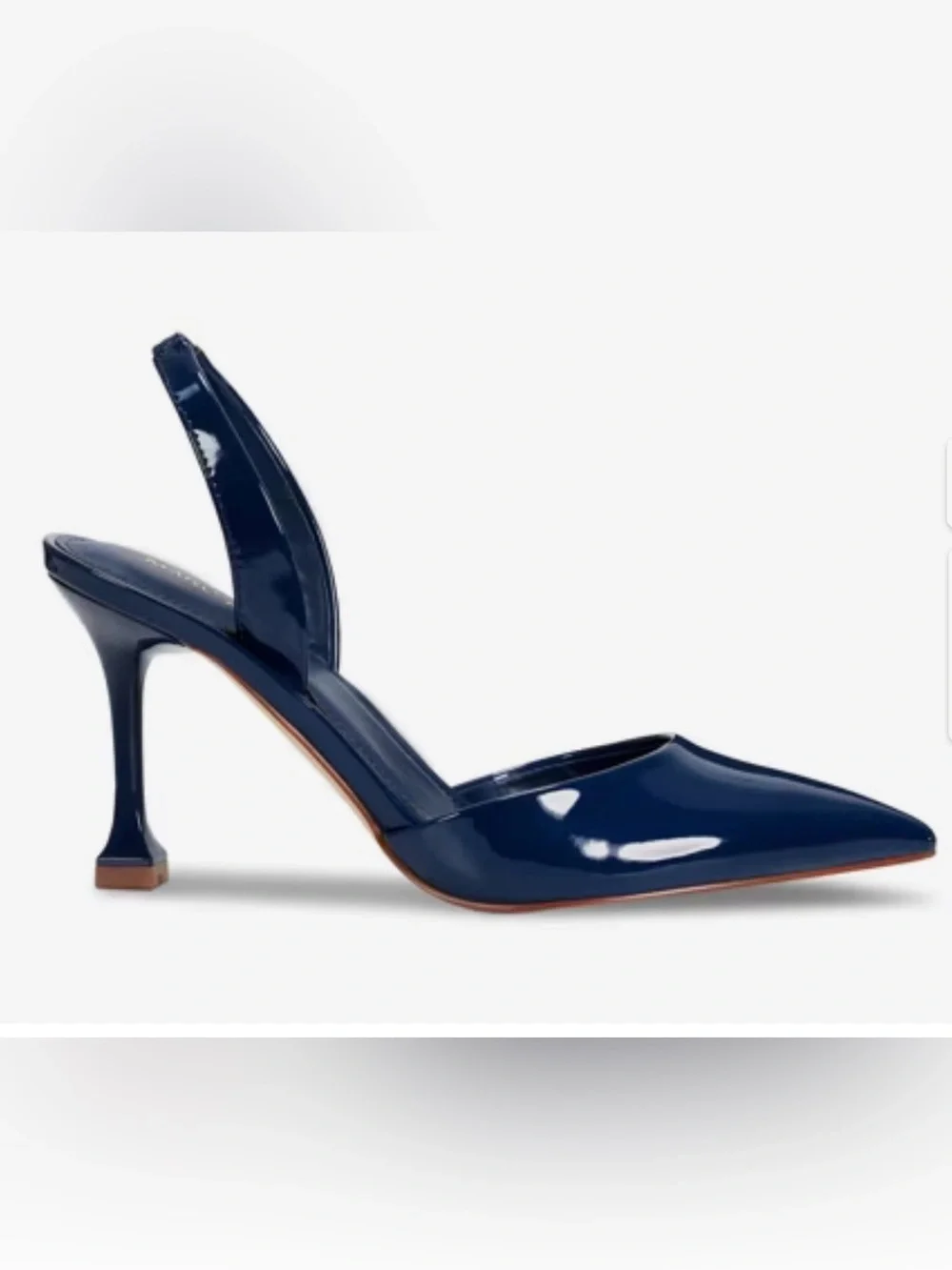Marc Fisher Navy Patent Slingback Pointed Toe Heel